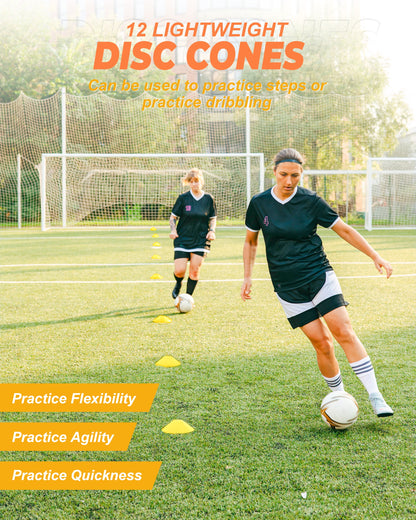 Speed and Agility Training Set - Comprehensive Agility Equipment for Youth Athletes, Including 20Ft Agility Ladders, Cones, Hurdles, Resistance Parachute, and Jump Rope
