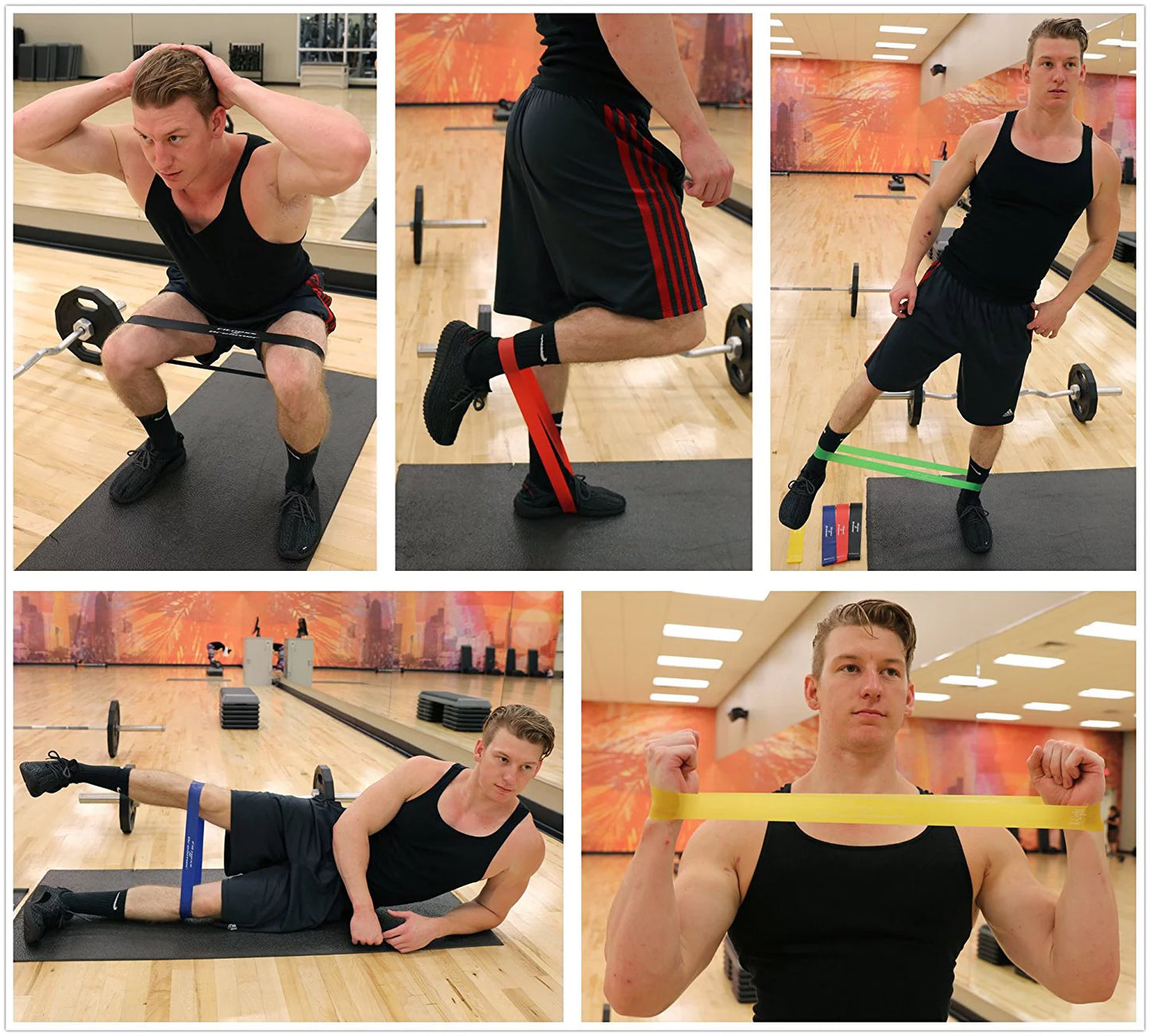 Resistance Bands Set of 5 - 12 Inch Exercise Loop Bands for Training and Physical Therapy to Enhance Mobility and Strength