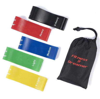 Resistance Bands Set of 5 - 12 Inch Exercise Loop Bands for Training and Physical Therapy to Enhance Mobility and Strength