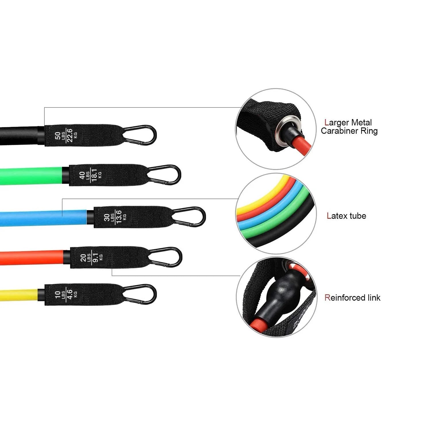 11-Piece Resistance Yoga and Abs Exercise Band Set for Home Fitness